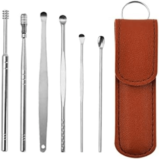 2 Set of 6 Pcs Ear Wax Removal Kit in Stainless Steel for Ear Care & Cleaning