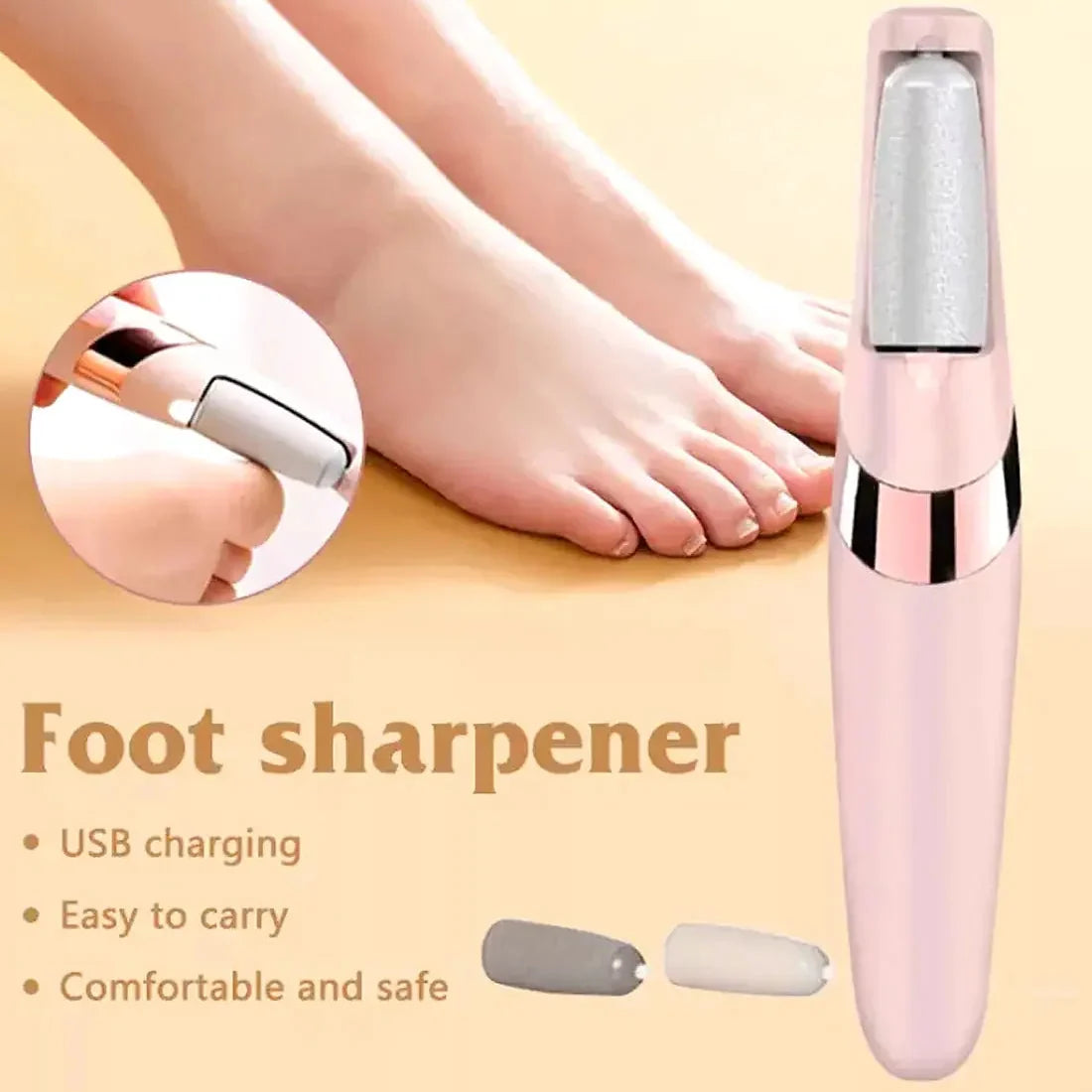 Rechargeable Electric Foot File Callus Remover for Wet & Dry Pedicure.