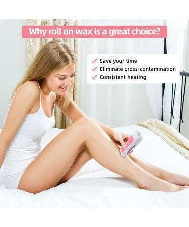 Portable Roll-On Wax Heater Kit with Wax & Strips