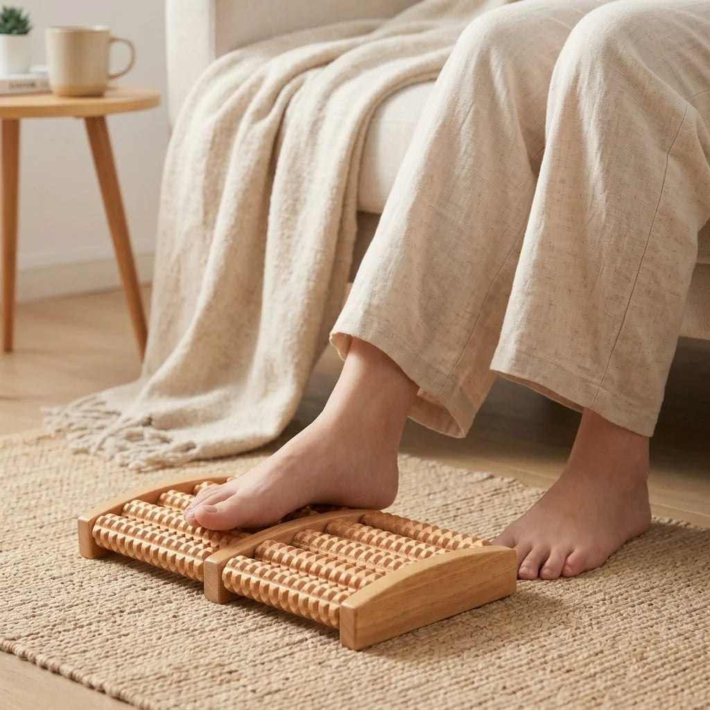 Wooden Foot Massager Roller – Relaxation & Foot Massage Tool