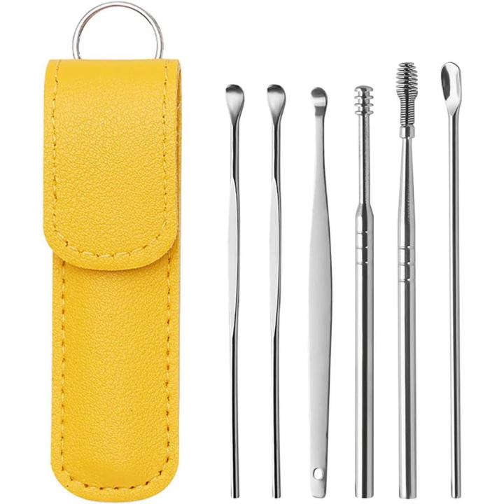 2 Set of 6 Pcs Ear Wax Removal Kit in Stainless Steel for Ear Care & Cleaning