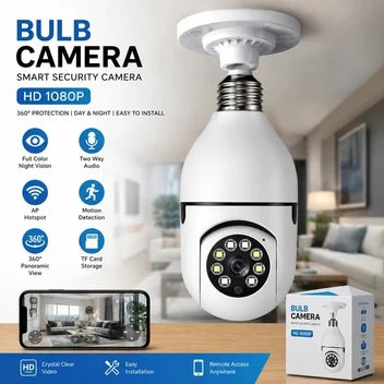 1080p WiFi Bulb Security Camera with 360° View