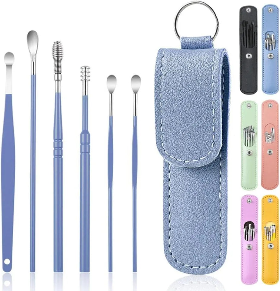 2 Set of 6 Pcs Ear Wax Removal Kit in Stainless Steel for Ear Care & Cleaning