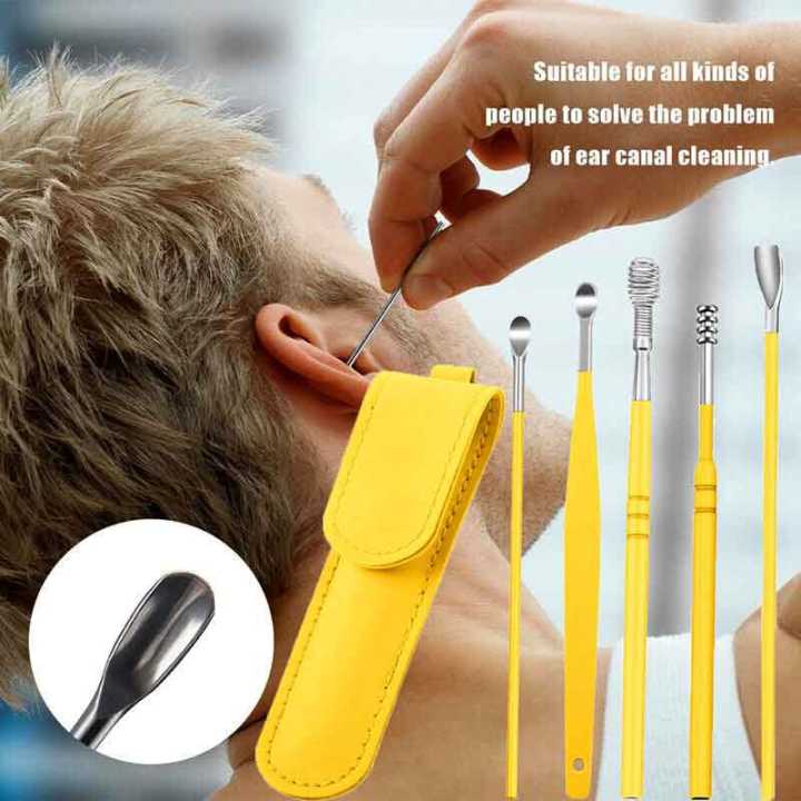 2 Set of 6 Pcs Ear Wax Removal Kit in Stainless Steel for Ear Care & Cleaning