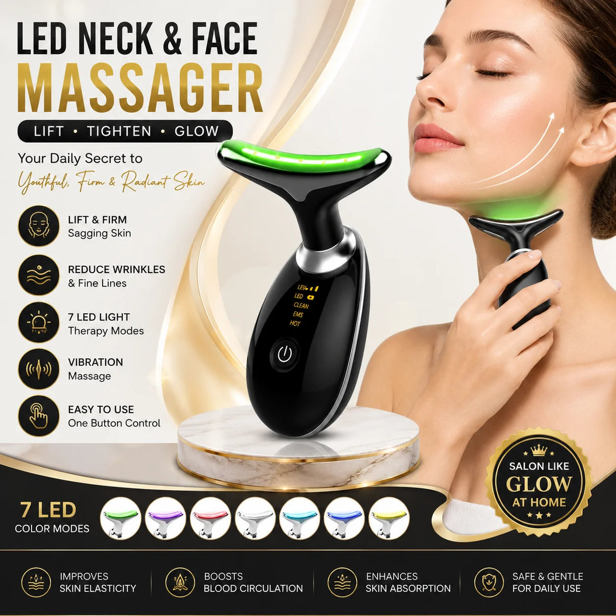 Electric Face & Neck Massager – Skin Care & Beauty Tool