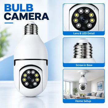 1080p WiFi Bulb Security Camera with 360° View