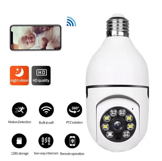 1080p WiFi Bulb Security Camera with 360° View
