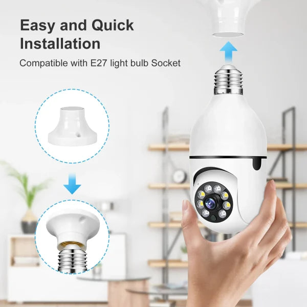 1080p WiFi Bulb Security Camera with 360° View